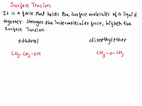 The surface tension and viscosity values for diethyl ether, acetone ...