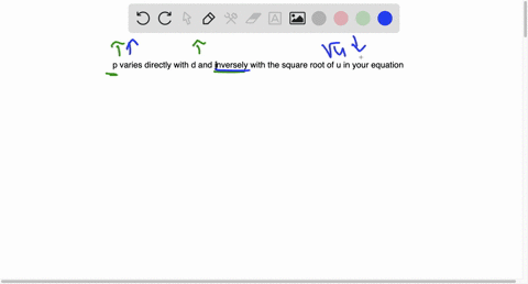 write-an-equation-that-expresses-the-following-relationship_-p-varies-directly-with-d-and-inversely-with-the-square-root-of-u-in-your-equation-use-k-as-the-constant-of-proportionality-_-42703