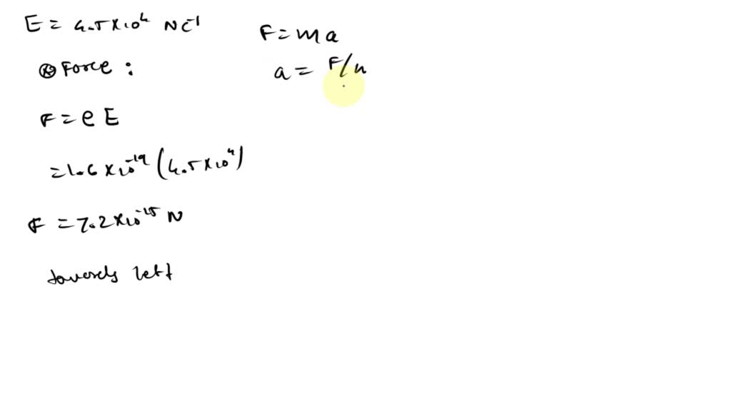 SOLVED: An Electron Is Placed In A Uniform Electric Field Of 4.5 X 10^N ...