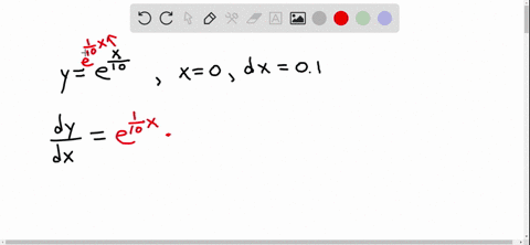 a-find-the-differential-dy-and-b-evaluate-dy-for-the-given-values-of-x-and-dx-y-ex10-x-0-dx-01-2