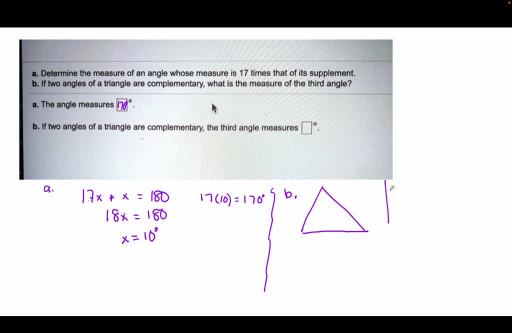 solved-determine-the-measure-of-an-angle-whose-measure-is-17-times