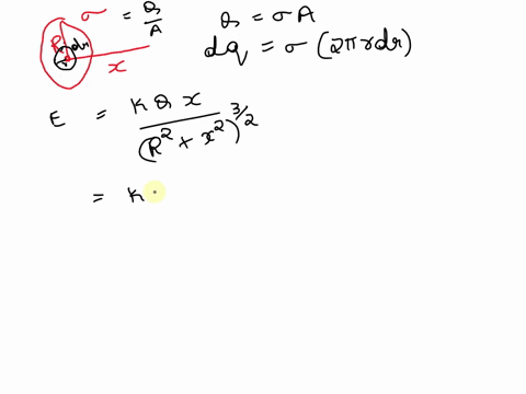 a-nonconducting-disk-of-radius-r-has-a-uniform-positive-surface-charge-density-0-find-the-electric-field-at-a-point-along-the-axis-of-the-disk-a-distance-x-from-its-center-assume-that-x-is-p-08473