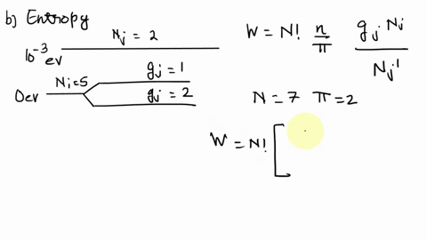 14-seven-distinguishable-particles-are-distributed-over-two-energy-levels-the-upper-level-is-nondegenerate-and-has-an-energy-of-10ev_-the-lower-level-is-two-fold-degenerate-and-has-an-energy-47639