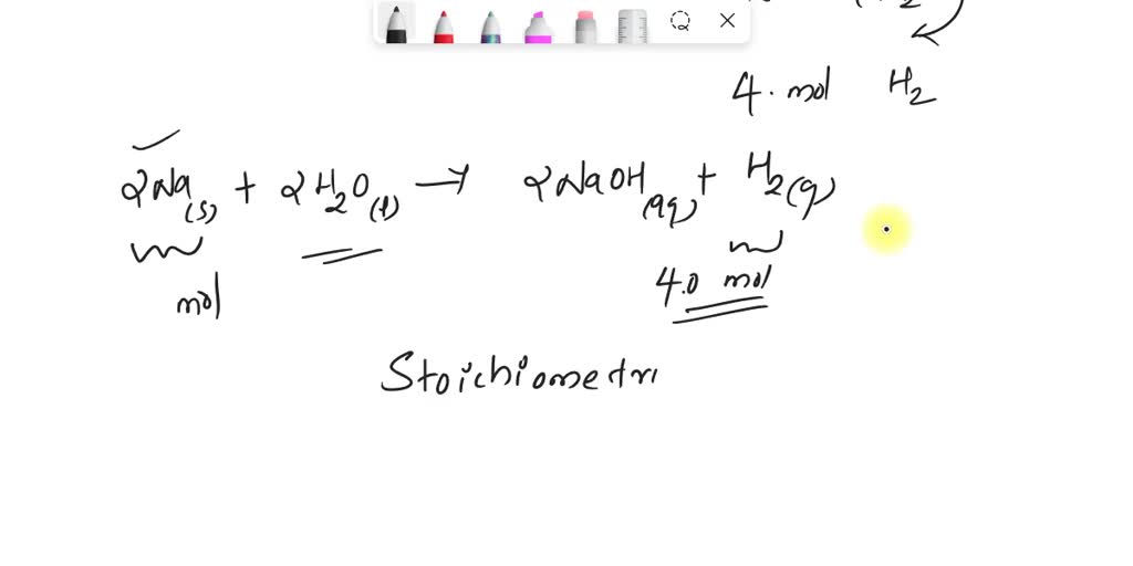 How many moles of sodium will react with water to produce 4.0 mol of