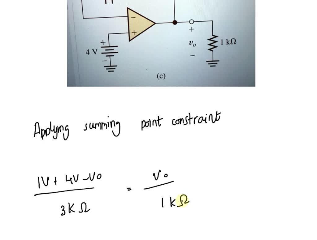 SOLVED: For each of the circuits below, assume that the op amp is ideal ...