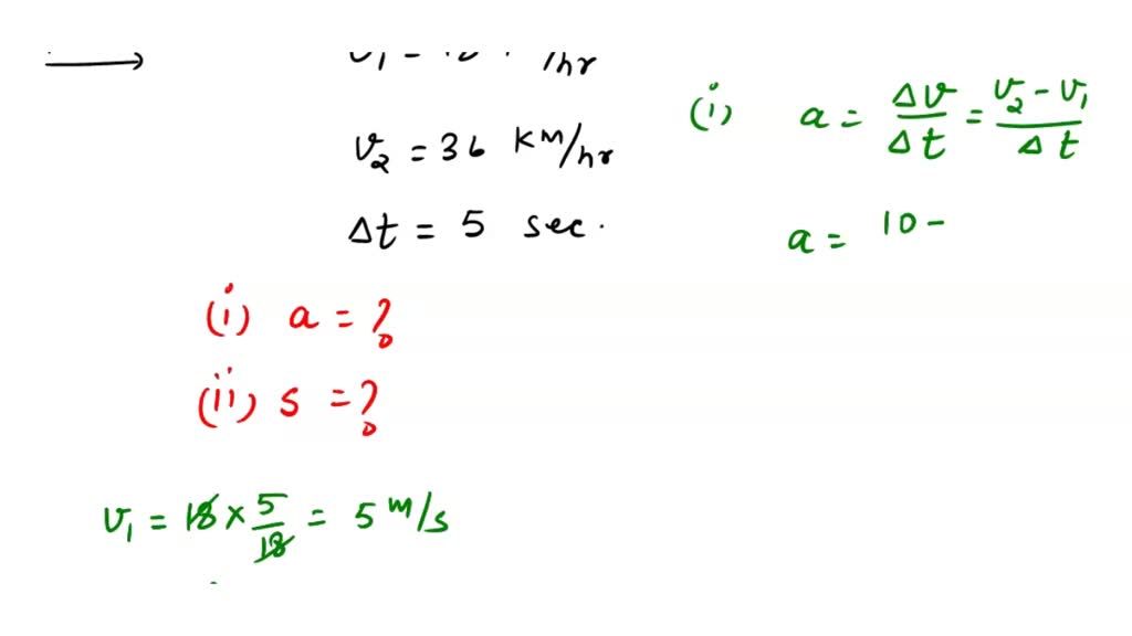 SOLVED A car accelerates uniformly from 20 km/h to 35km/h I 5 seconds