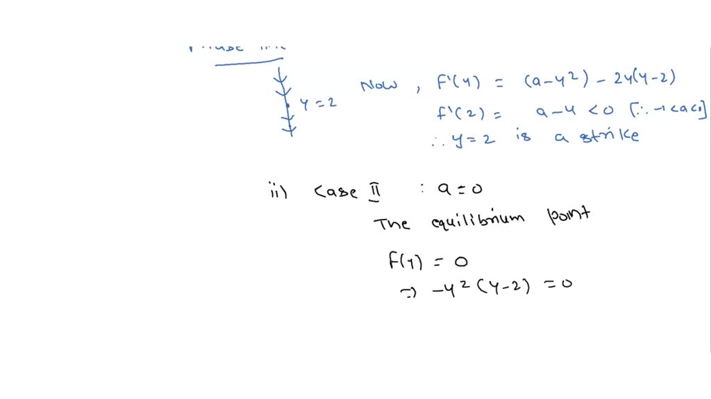 SOLVED: Consider the differential equation dy/dt = (a - y^2)(y - 2 ...