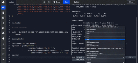 using-the-data-found-in-the-table-foot-length-and-height-run-a-multilinear-regression-model-with-height-as-your-response-variable-and-sex-age-foot-length-shoe-print-and-shoe-size-as-your-predictor-v-7