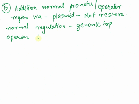 a-3-pts-there-is-a-deletion-in-the-operator-region-of-the-trp-operon-how-would-this-affect-regulation-of-transcription-at-the-trp-operon-in-e-coli-explain-b-3-pts-you-are-working-in-your-lab-15905