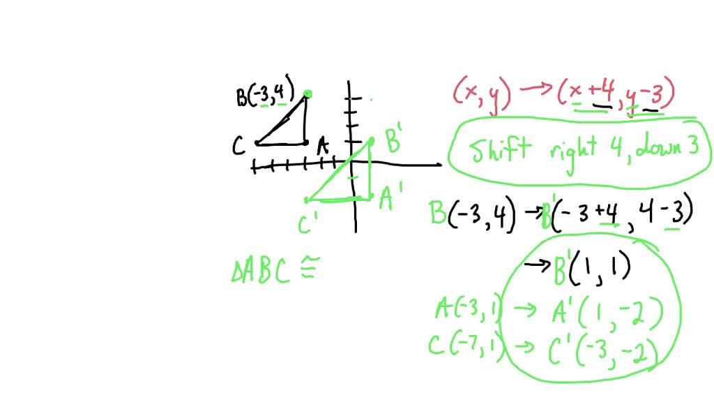 SOLVED: Triangle ABC Has Vertices A(−3, 1), B(−3, 4), And C(−7, 1 ...