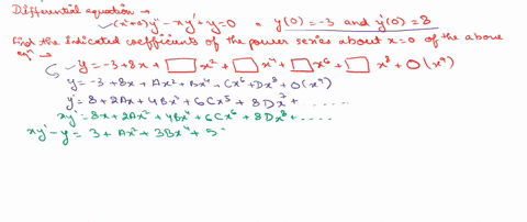 point-find-the-indicated-coefficients-of-the-power-series-solution-about-x-0-of-the-differential-equation-4y-xy-y-0-y0-3y0-8-y-3-o6x9-65566