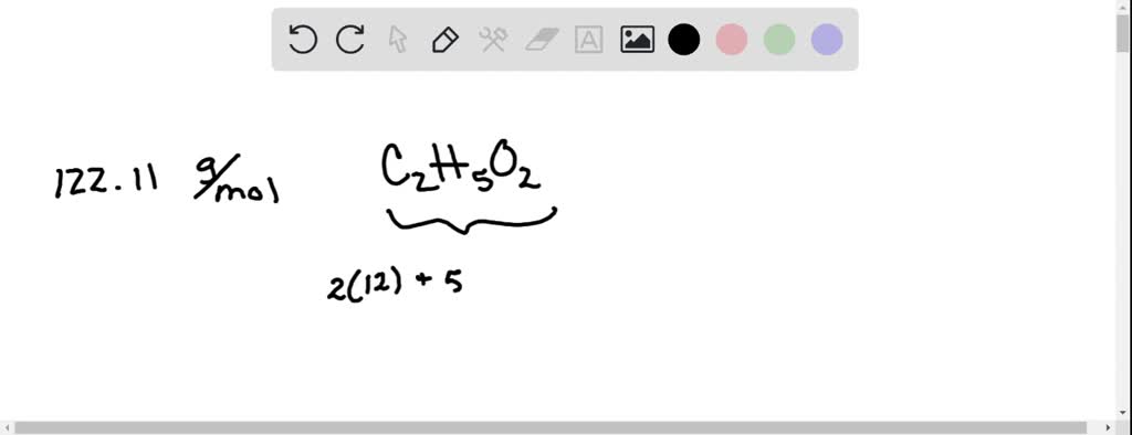 Solved Determine The Molecular Formula Of A Compound That Has A Molar Mass Of 12211 Gmol And 3014