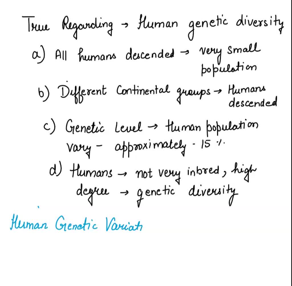 SOLVED: 'Which of the following is true regarding human genetic ...