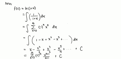 use-the-power-series-frac11xsum_n0infty-1n-xn-quadx1-to-find-a-power-series-for-the-function-centered-at-0-beginarrayr-fxln-x1int-frac1x1-d-x-leftfxsum_n0infty-1n-1-fracxn1n1right-endarray-determine-t