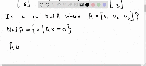 let-v1-and-determine-if-u-is-in-nul-a-where-a-v-va-in-nul-a-yes-83438