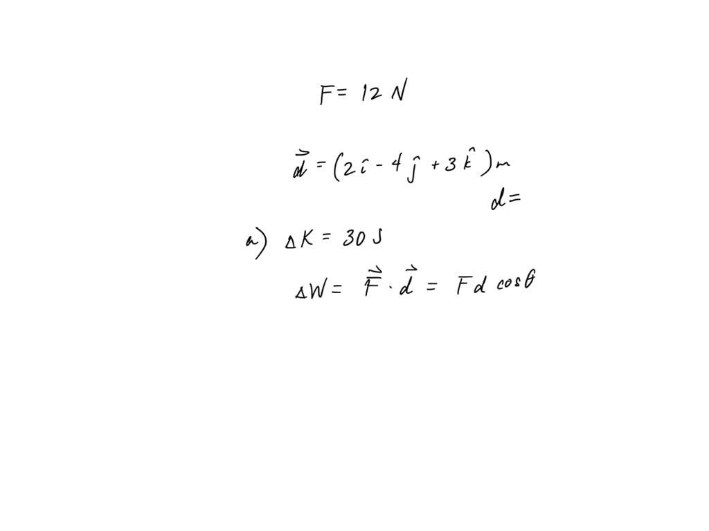 SOLVED A 12.0 N force with a fixed orientation does work on a particle