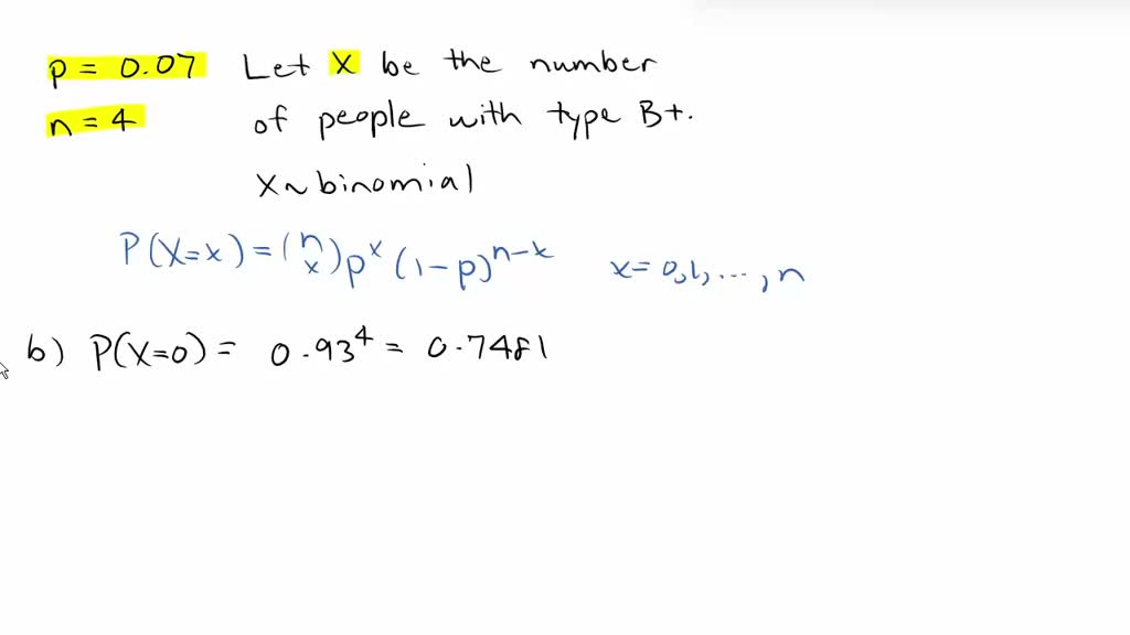 SOLVED: The probability that a person in the United States has type B ...