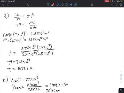2-a-calculate-the-surface-temperature-tofthe-sun-in-k-by-assuming-that-it-is-a-spherical-black-body-with-radius-0f-7-108m-the-intensity-of-the-solar-radiation-at-the-surface-of-the-earth-is-35506