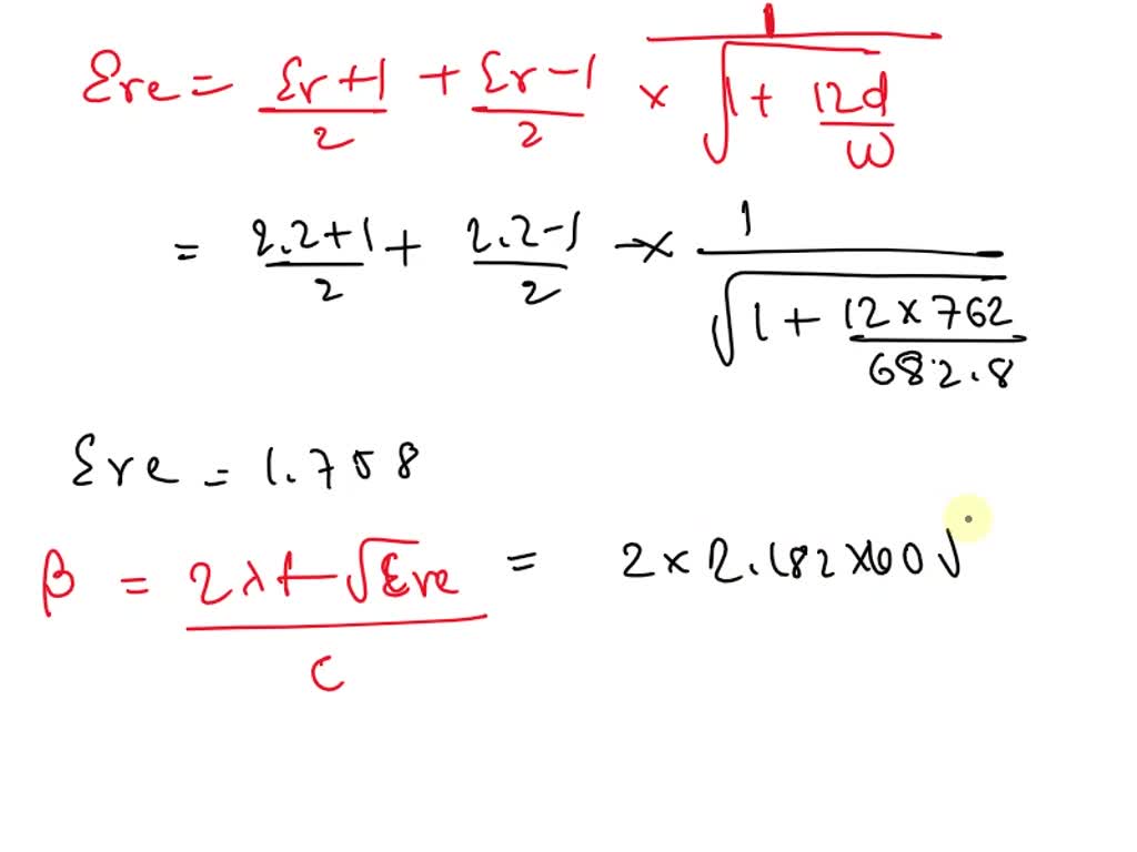 SOLVED: Texts: A 70.7 transmission line has an effective dielectric ...