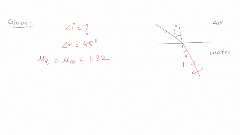a-light-ray-is-undergo-from-air-to-water-what-is-the-incidence-angle-in-air-if-angle-of-refraction-in-water-is-45-degree-take-refractive-index-of-water-132