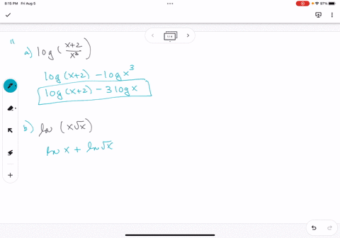 11-express-sumsldifferences-and-multiples-of-logarithms-that-is-expand-the-expressions-into-several-logarithms-of-the-given-base-3-points-each-log-b-inlr-vx-solve-for-x-23-64-3-points-13-app-29516