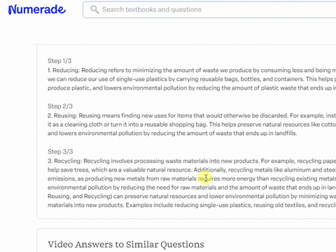 Explain fully giving examples how practicing the 3rs...