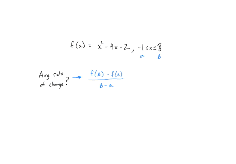 given-the-function-fx-x2-4x-2-determine-the-average-rate-of-change-of-the-function-over-the-interval-1-x-8-14174