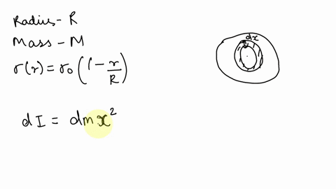 find-the-moment-of-inertia-of-non-uniform-disk-of-radius-r-and-mass-m-rotated-about-an-axis-at-the-center-and-perpendicular-to-the-disk-its-density-function-at-point-p-is-given-by-or-tr-wher-35877