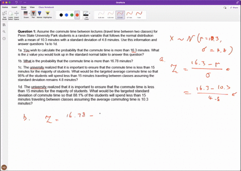 question-1-assume-the-commute-time-between-lectures-travel-time-between-two-classes-for-penn-state-university-park-students-is-a-random-variable-that-follows-the-normal-distribution-with-mea-28593