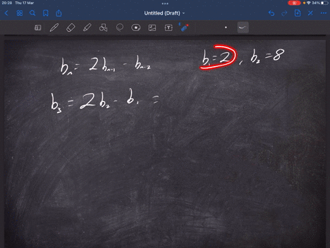 define-a-sequence-using-the-formula-bn-2bn-1-bn-2-for-n-23-with-b1-2-and-b2-8-find-bs-26-20-17-32-30957