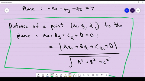 find-the-distance-from-the-point-1-4-4-to-the-plane-5-4y-2z-7