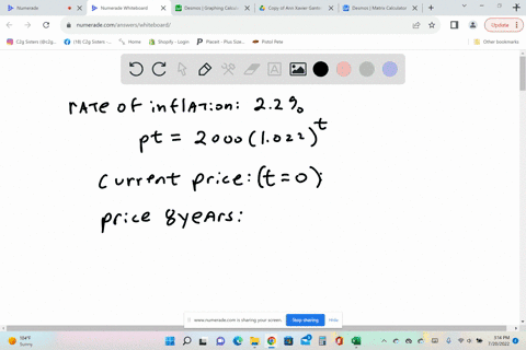 if-the-rate-of-inflation-is-22-per-year-the-future-price-pt-in-dollars-of-a-certain-item-can-be-modeled-by-the-following-exponential-function-where-t-is-the-number-of-years-from-today-pt2000-58305