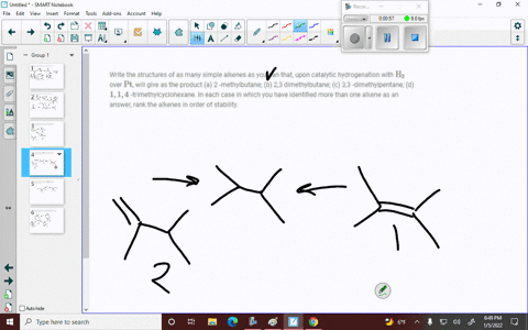 write-the-structures-of-as-many-simple-alkenes-as-you-can-that-upon-catalytic-hydrogenation-with-mat-15189