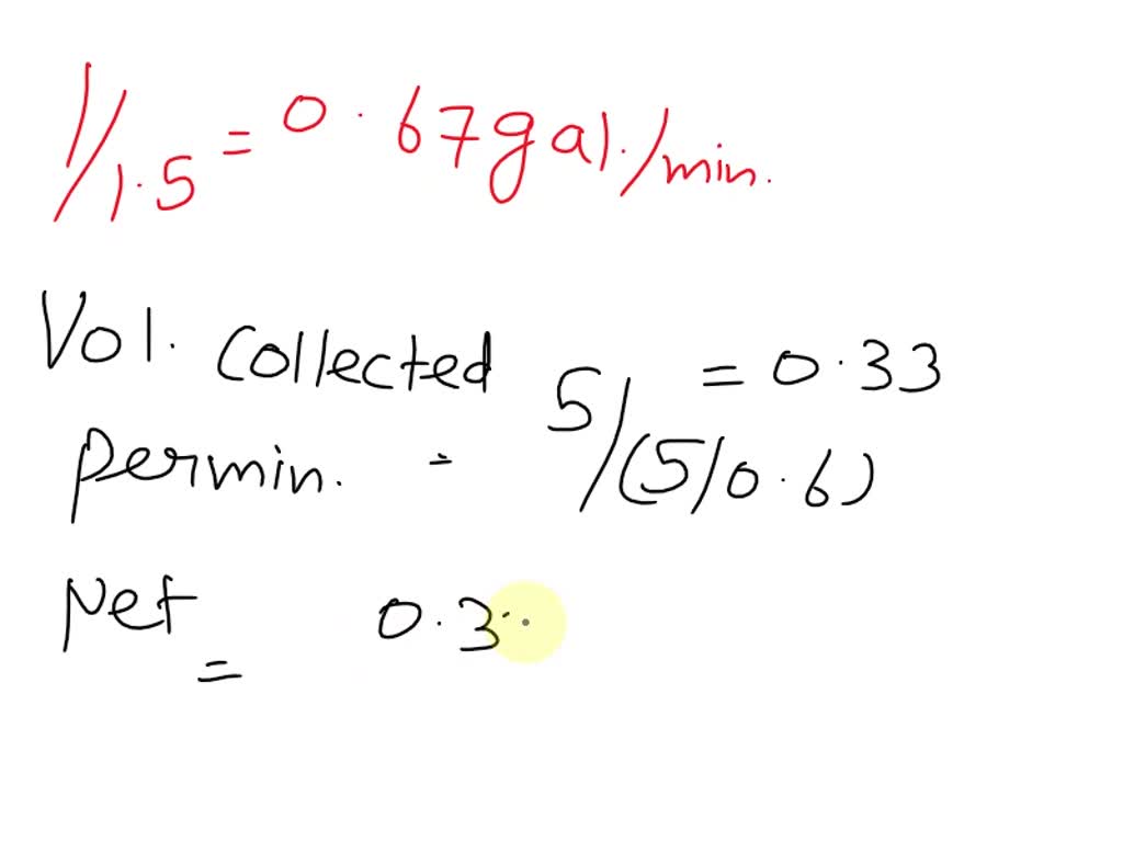 SOLVED Volume of the filtrate collected is 1 gal when the filtration