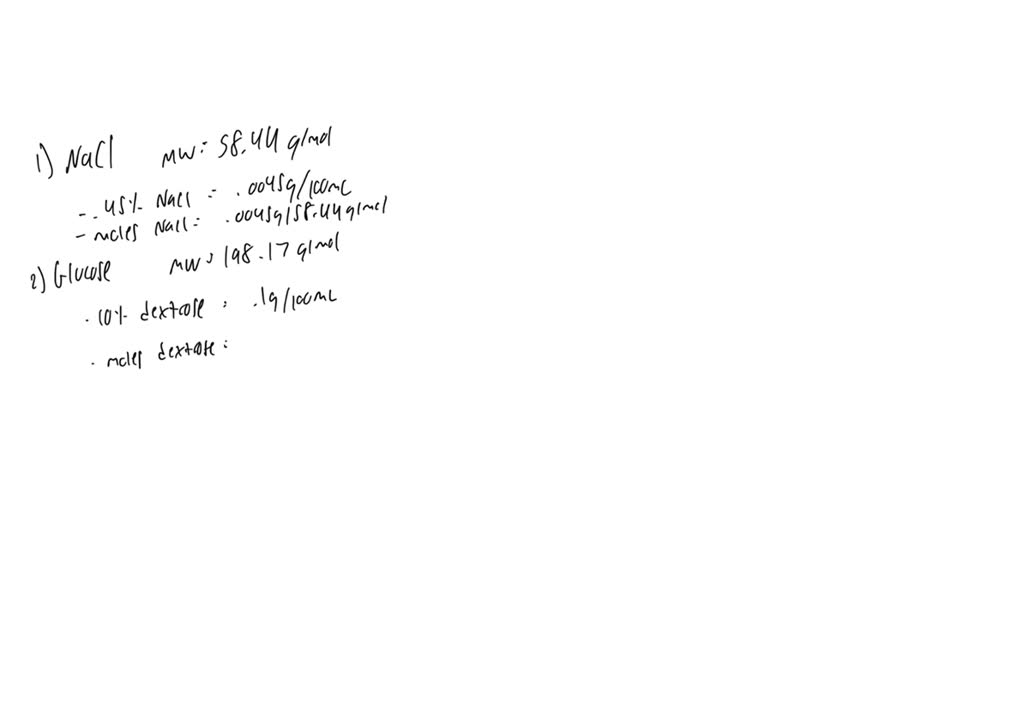 SOLVED: What is the osmolarity of a solution containing 0.45% NaCl and