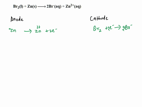 a-voltaic-cell-is-constructed-in-which-the-following-cell-reaction-occurs-the-half-cell-compartments-are-connected-by-a-salt-bridge-br2-zns-2br-aq-zultaq-the-anode-reaction-is-the-cathode-re-02062