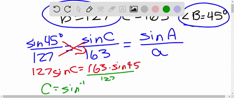 solve-triangle-abc-if-an-answer-does-not-exist-enter-dne-round-your-answers-to-one-decimal-place-below-enter-your-answers-so-that-a1-is-smaller-than-a2-b-127-c-163-b-45
