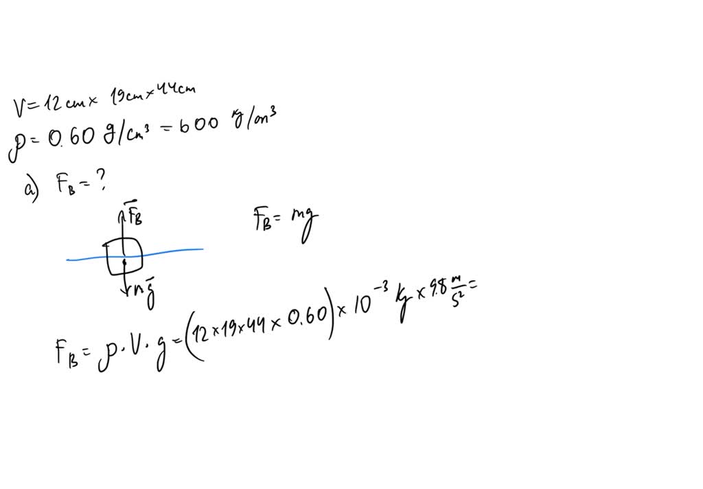 SOLVED: A rectangular block of wood, 12 cm ×× 19 cm ×× 44 cm, has a