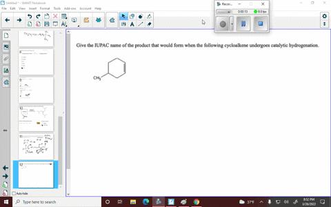 give-the-iupac-name-of-the-product-that-would-form-when-the-following-cycloalkene-undergoes-catalytic-hydrogenation-ch-name-of-product-submit-answer-retry-entire-group-8-more-group-attempts-97908
