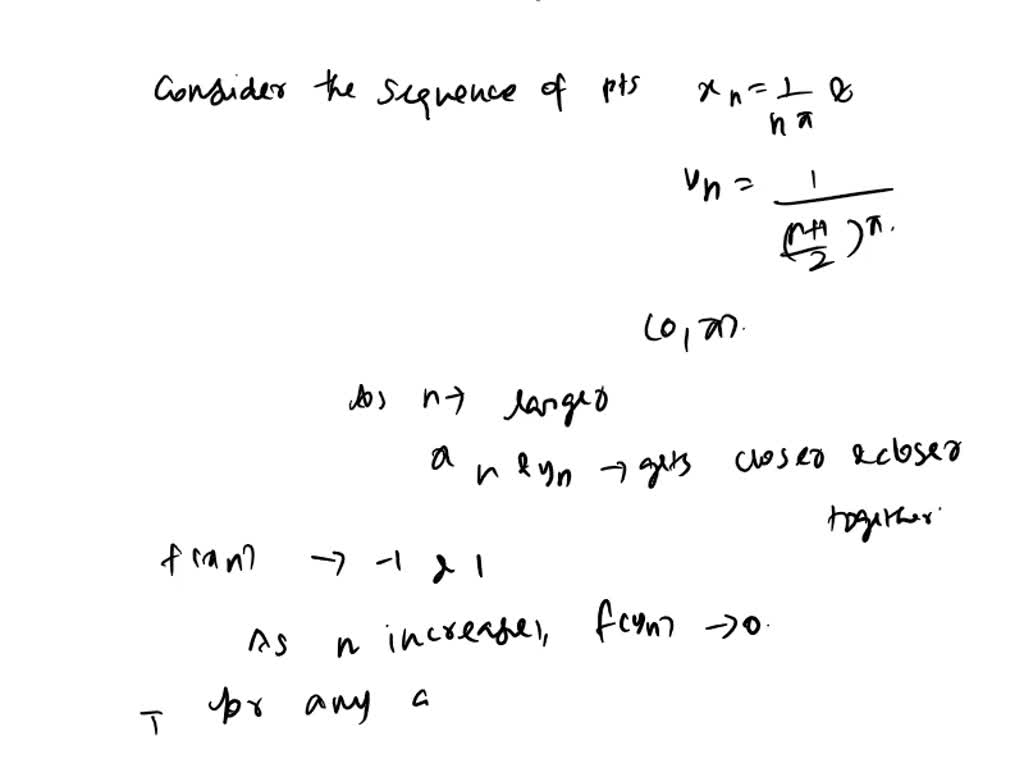 SOLVED Let f(x) = cos(1/x). Determine if f(x) is uniformly continuous