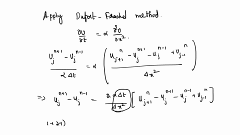 2-given-the-model-equation-use-the-dufort-frankel-method-for-this-pde-and-apply-the-von-neumann-stability-analysis-your-amplification-factor-should-be-in-the-form-of-single-equation-not-matf-94785