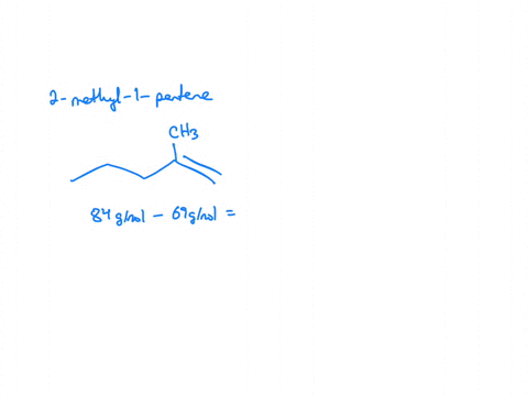the-molecular-ion-in-the-mass-spectrum-of-2-methyl-i-pentene-appears-at-mlz-84-propose-a-structural-formula-for-the-prominent-peak-at-mz-69-you-do-not-have-to-consider-stereochemistry-you-do-43922