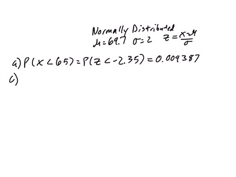 1-in-a-survey-of-a-group-of-men-the-heights-in-the-20-29-age-group-were-normally-distributed-with-a-mean-of-697-inches-and-a-standard-deviation-of-20-inches-a-study-participant-is-randomly-s-27414