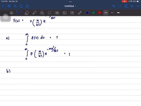 the-maxwell-boltzmann-distribution-of-molecular-speeds-for-molecules-is-two-dimensional-ie-plane-and-is-given-by-fv-ki-e-mv-2kt-a-what-integral-would-you-use-to-demonstrate-that-this-distrib-35967
