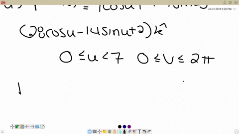 1-point-a-find-a-vector-parametric-equation-for-the-ellipse-that-lies-on-the-plane-4-x-2-yz-2-and-inside-the-cylinder-x2y249-overrightarrowboldsymbolru-v-square-for-0-leq-u-leq-7-and-0-leq-v-leq-2-pi