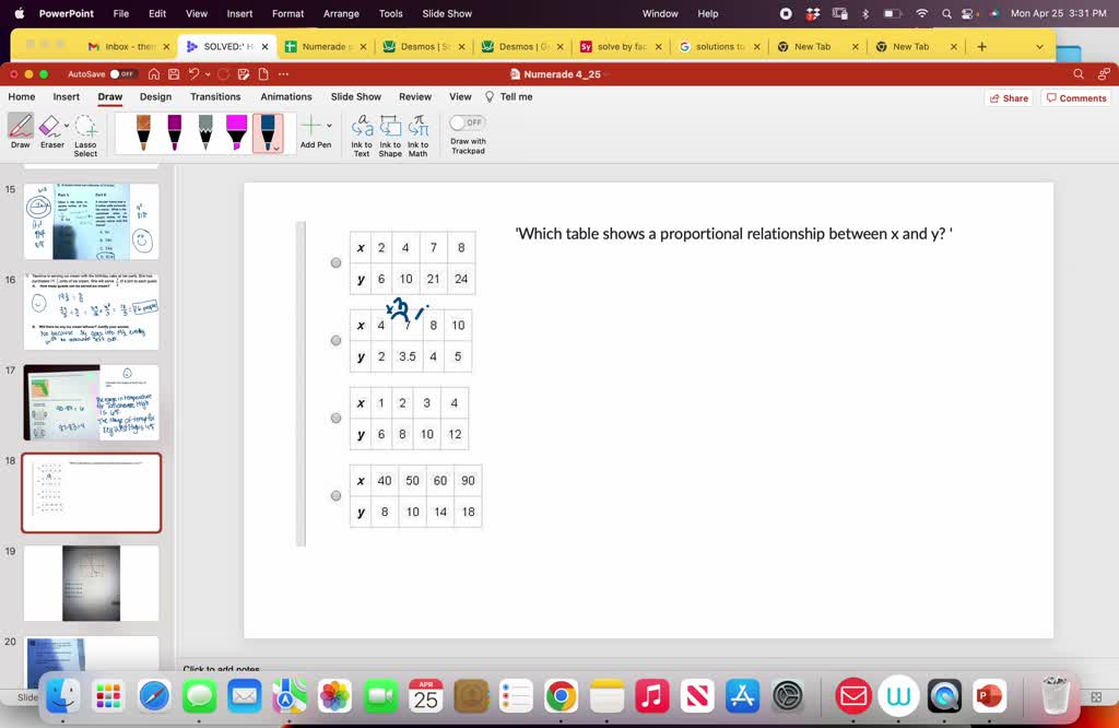 SOLVED: 'Which table shows a proportional relationship between x and y?