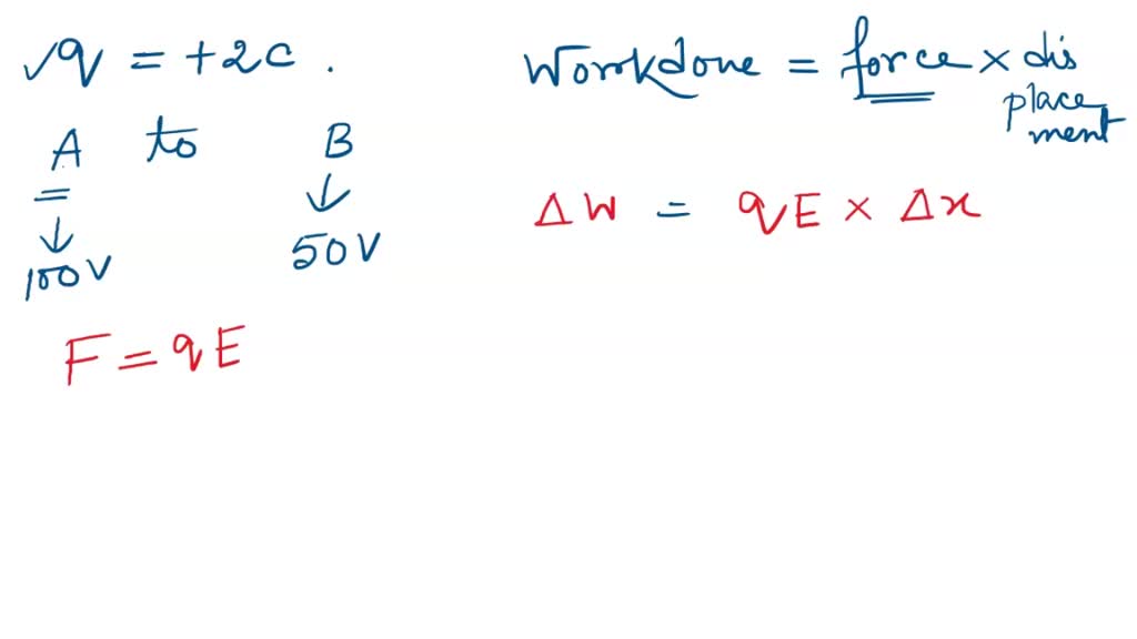 A point charge of +2C is transferred from a point at potential 100 V to