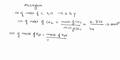 mesitylene-is-a-liquid-hydrocarbon-burning-0115-g-of-the-compound-in-oxygen-gives-0379-mathrmg-of-ma-88352