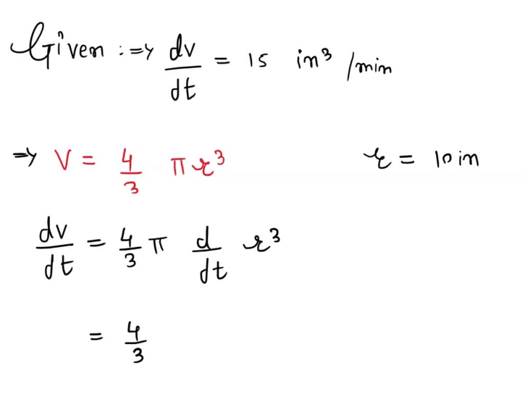 SOLVED: Balloons A spherical balloon is inflated and its volume ...