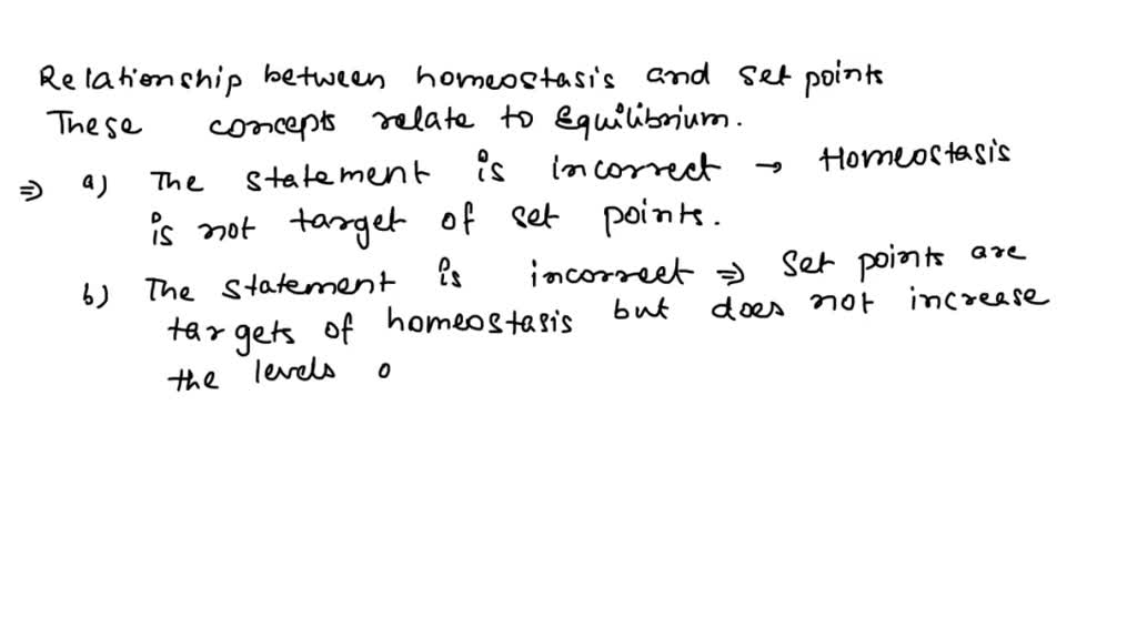 SOLVED What is the relationship between homeostasis and set points